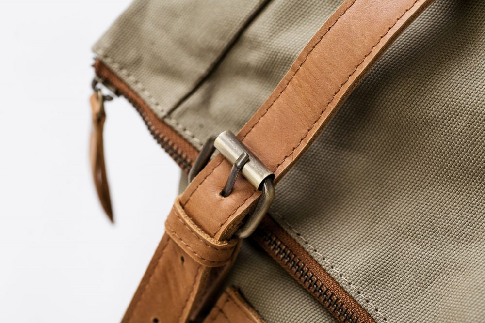 blank miles backpack green detail leather